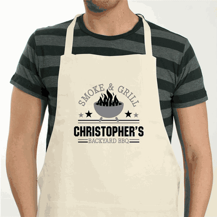 Personalized Smoke & Grill Natural Apron