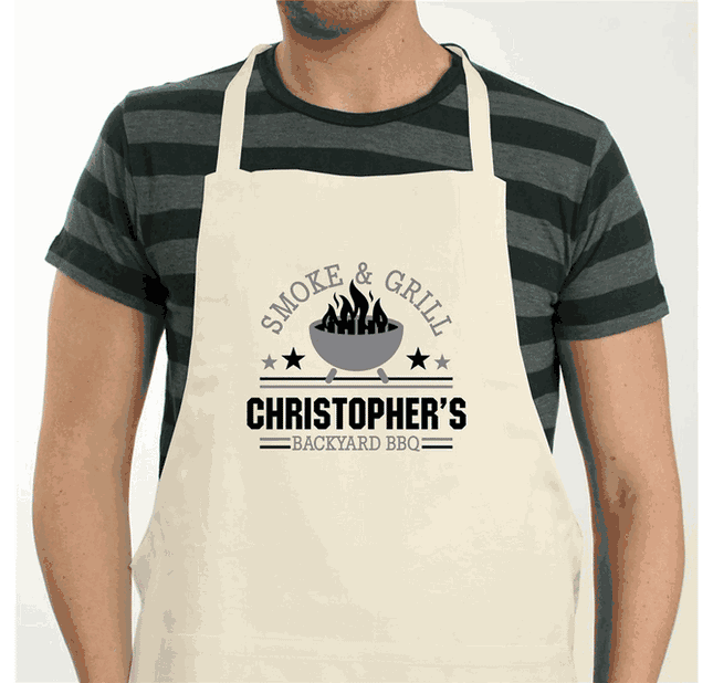 Personalized Smoke & Grill Natural Apron