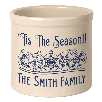 Personalized Snowflake Ornament 2 Gallon Stoneware Crock