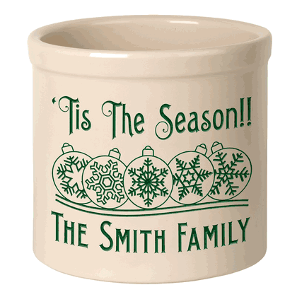 Personalized Snowflake Ornament 2 Gallon Stoneware Crock
