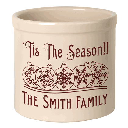 Personalized Snowflake Ornament 2 Gallon Stoneware Crock