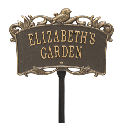 Personalized Song Bird Garden Lawn Plaque