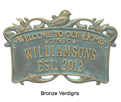 Personalized Songbird Welcome Plaque
