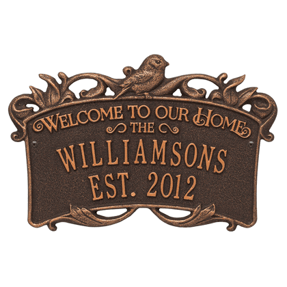 Personalized Songbird Welcome Plaque