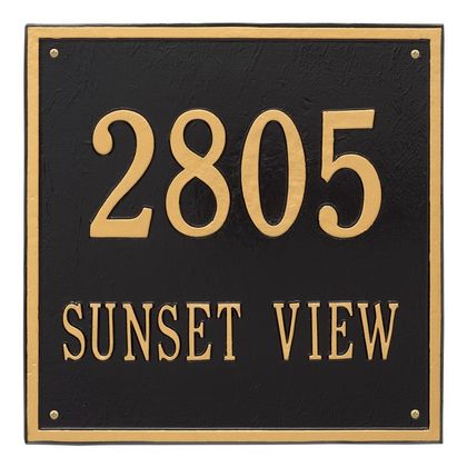 Personalized Square Estate 2 Line Wall Plaque