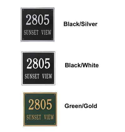 Personalized Square Estate 2 Line Wall Plaque