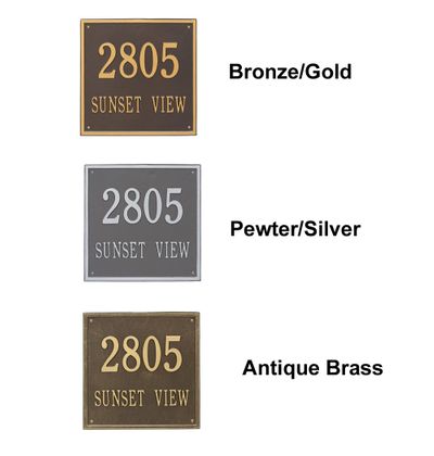 Personalized Square Estate 2 Line Wall Plaque