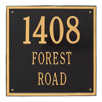 Personalized Square Estate 3 Line Wall Plaque