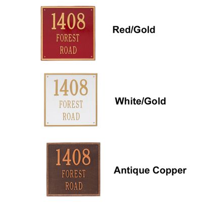 Personalized Square Estate 3 Line Wall Plaque