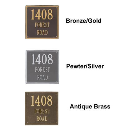 Personalized Square Estate 3 Line Wall Plaque