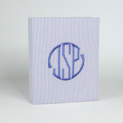 Personalized Striped Seersucker Cotton Medium Hardbound Photo Album