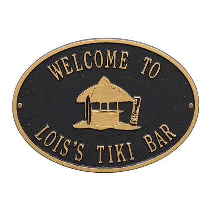 Personalized Tiki Hut Plaque