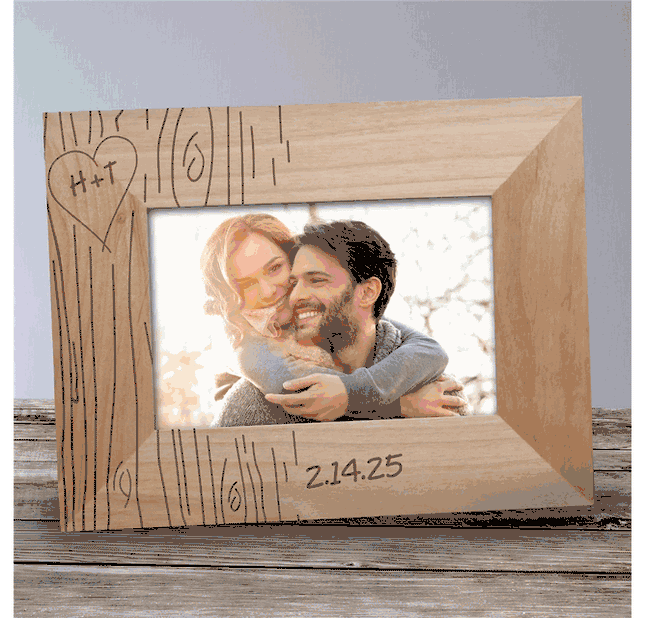 Personalized Tree Carving Wood Frame