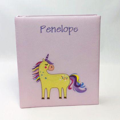Personalized Unicorn on Pima Cotton Baby Memory Book