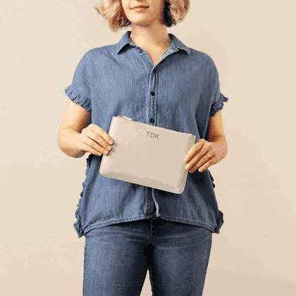 Personalized Vegan Leather Clutch