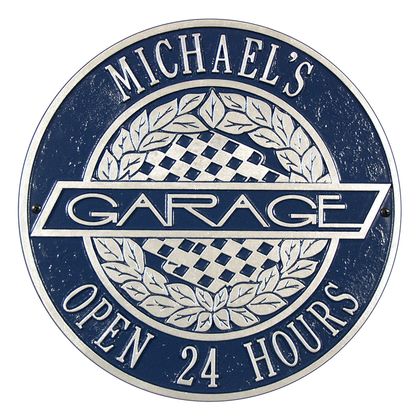 Personalized Victory Lane Garage Plaque