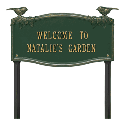 Personalized Vine Chickadee Garden Lawn Plaque