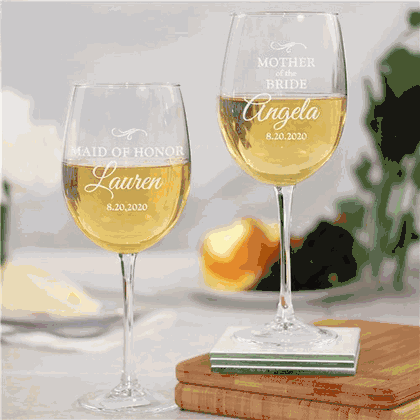 Personalized Wedding Party Wine Glass