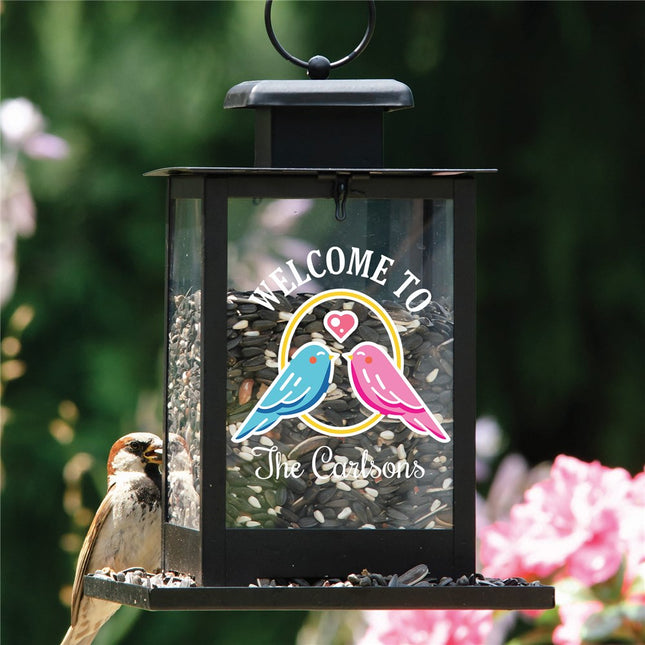 Personalized Welcome To Love Birds Bird Feeder