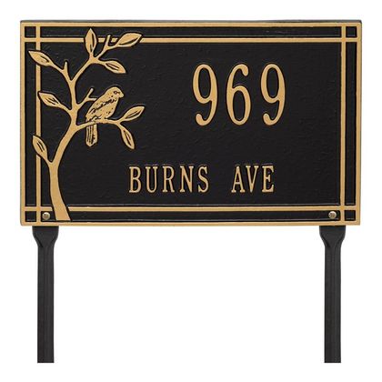 Personalized Woodridge Bird Standard 2 Line Lawn  Plaque