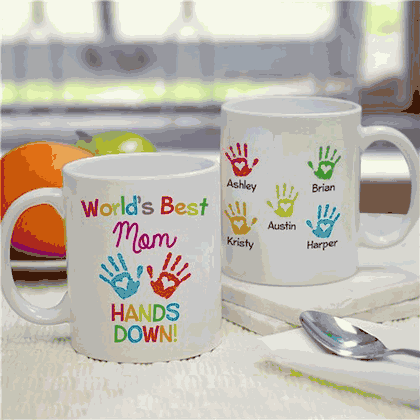 Personalized World's Best Hands Down Coffee Mug