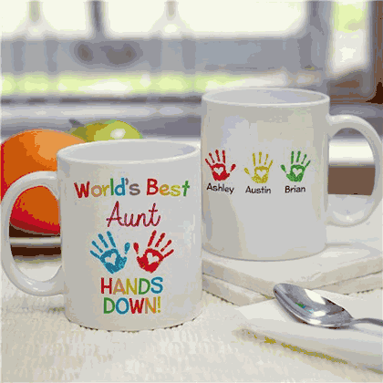 Personalized World's Best Hands Down Coffee Mug