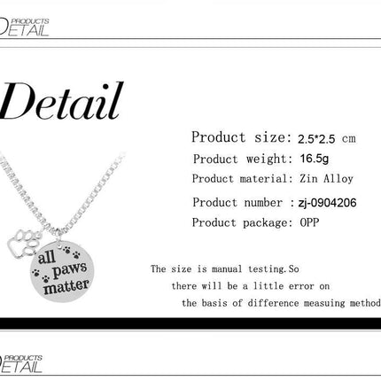 All Paws Matter Pendant Necklace