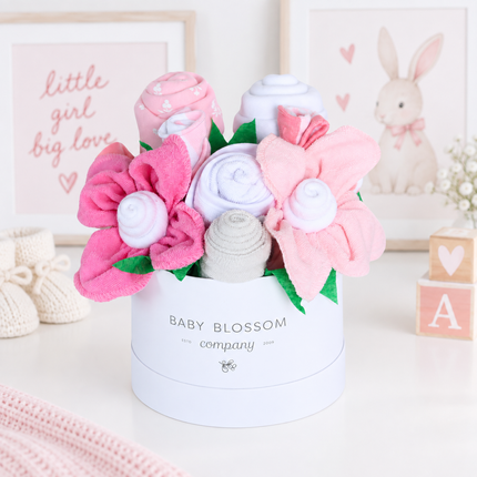 Pink Hatbox Bouquet - Petite