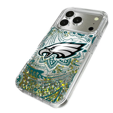 Philadelphia Eagles Paisley Glitter Phone Case for Apple iPhone