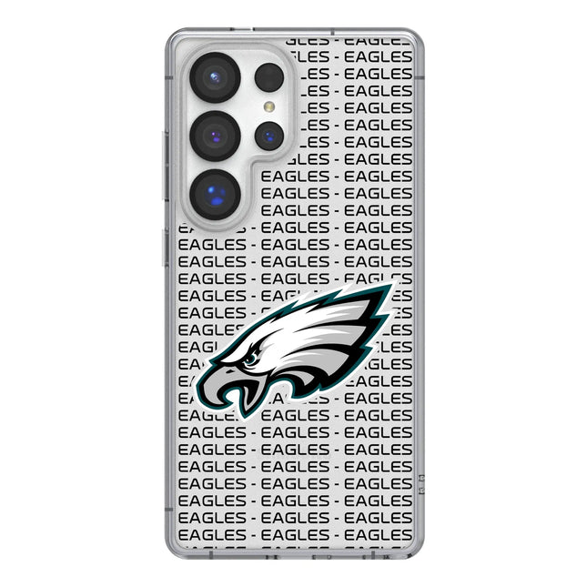Philadelphia Eagles Text Backdrop Clear Phone Case for Samsung Galaxy