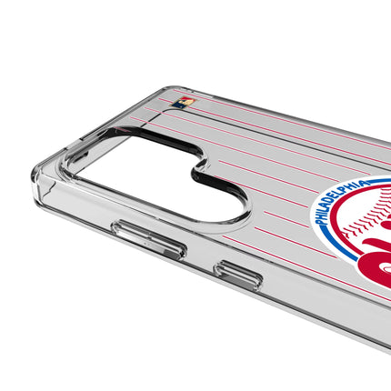 Philadelphia Phillies 1984-1991 - Cooperstown Collection Pinstripe Clear Phone Case for Samsung Galaxy