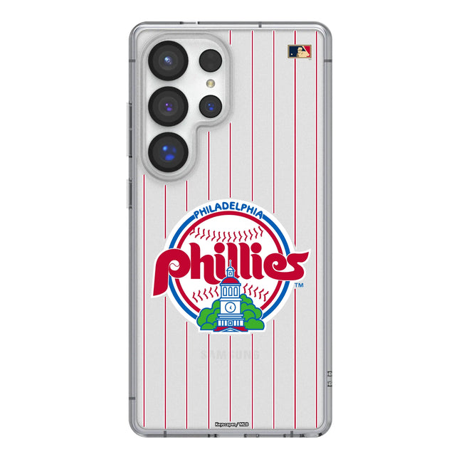 Philadelphia Phillies 1984-1991 - Cooperstown Collection Pinstripe Clear Phone Case for Samsung Galaxy