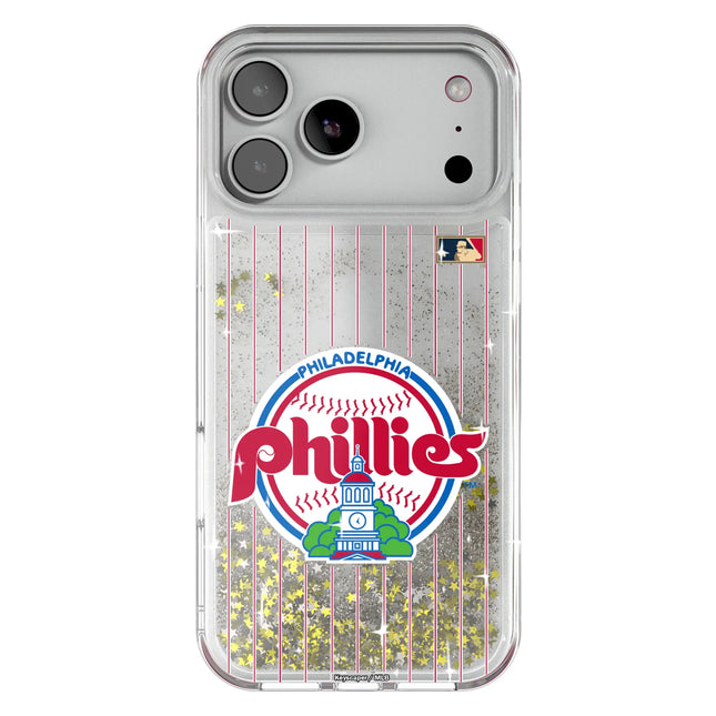 Philadelphia Phillies 1984-1991 - Cooperstown Collection Pinstripe Glitter Phone Case for Apple iPhone