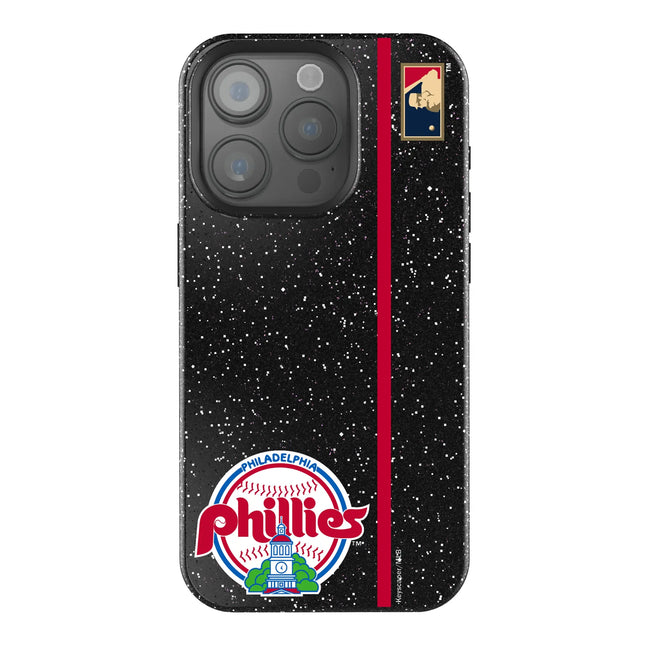 Philadelphia Phillies 1984-1991 - Cooperstown Collection Sidebar Black Bling Phone Case for Apple iPhone