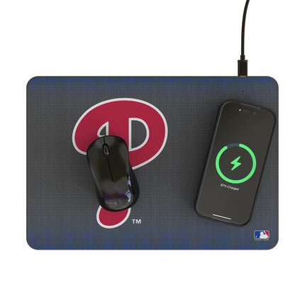 Philadelphia Phillies Linen 15-Watt Wireless Charger and Mouse Pad