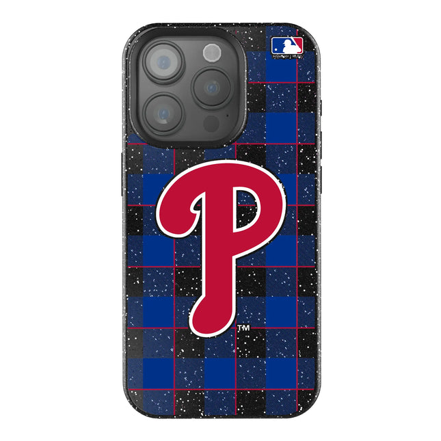 Philadelphia Phillies Plaid Black Bling Phone Case for Apple iPhone