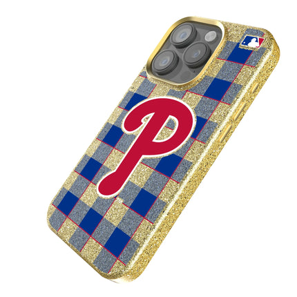 Philadelphia Phillies Plaid Bling Phone Case for Apple iPhone