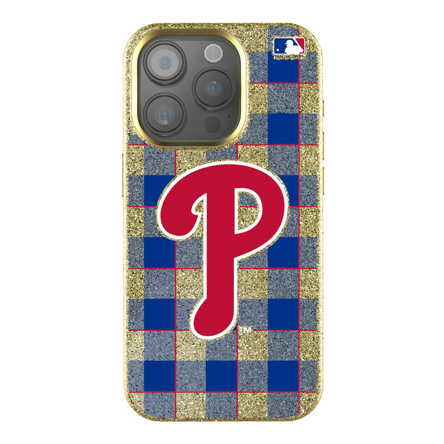 Philadelphia Phillies Plaid Bling Phone Case for Apple iPhone
