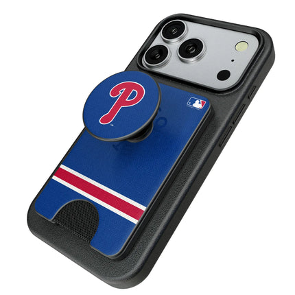 Philadelphia Phillies Stripe PopSockets MagSafe-Compatible PopWallet+