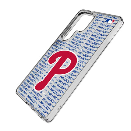 Philadelphia Phillies Text Backdrop Clear Phone Case for Samsung Galaxy
