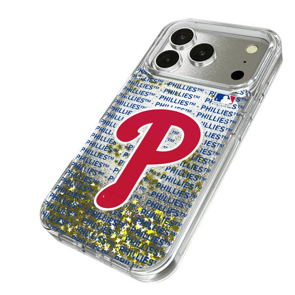 Philadelphia Phillies Text Backdrop Glitter Phone Case for Apple iPhone