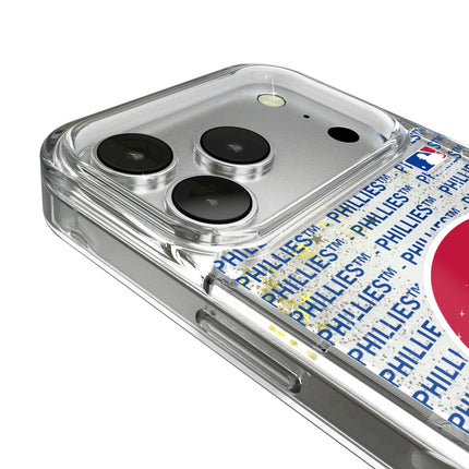 Philadelphia Phillies Text Backdrop Glitter Phone Case for Apple iPhone