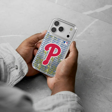 Philadelphia Phillies Text Backdrop Glitter Phone Case for Apple iPhone