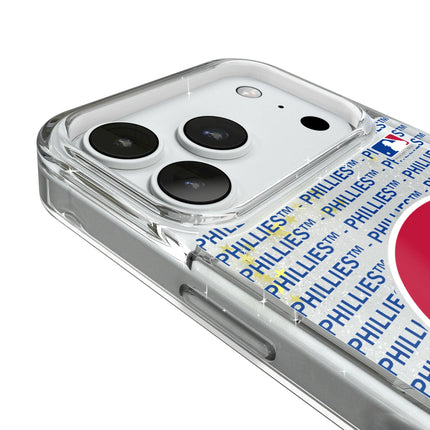 Philadelphia Phillies Text Backdrop Glitter Phone Case for Apple iPhone