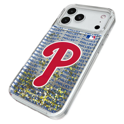 Philadelphia Phillies Text Backdrop Glitter Phone Case for Apple iPhone