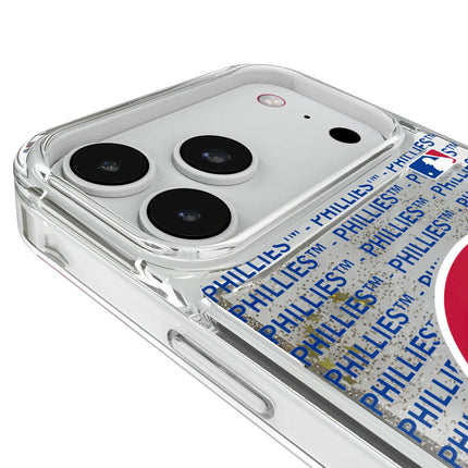 Philadelphia Phillies Text Backdrop Glitter Phone Case for Apple iPhone