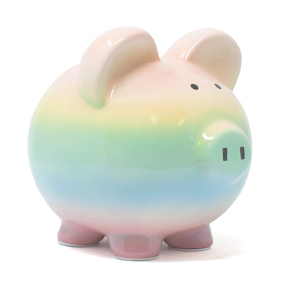 Rainbow Ombre Ceramic Piggy Bank