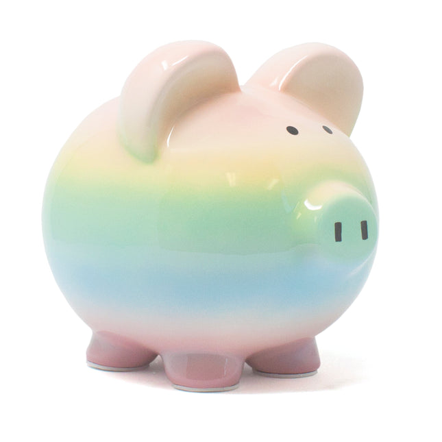Rainbow Ombre Ceramic Piggy Bank