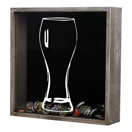 Pilsner Glass Beer Cap Shadow Box