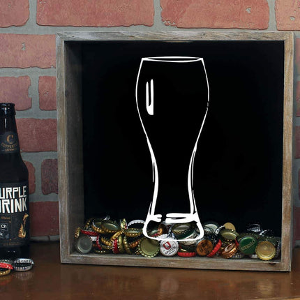 Pilsner Glass Beer Cap Shadow Box